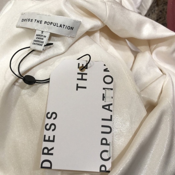 NWT Dress The Population Krista Maxi Dress Size Small Ivory Shimmer Gown - Picture 7 of 12